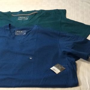 Eddie Bauer V Neck T-shirt Pair XL